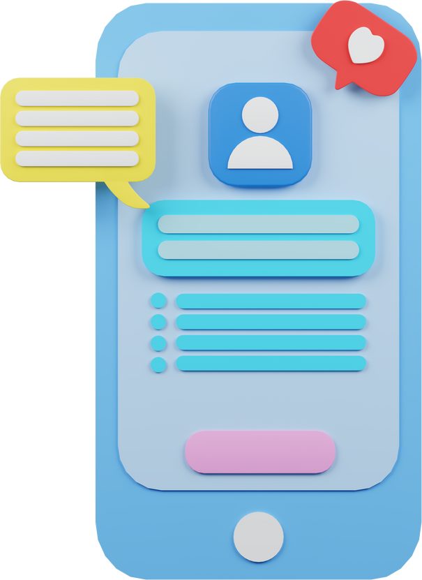 3D Smartphone Social Media illustration